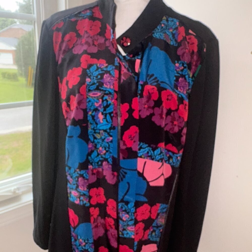 NWT Coldwater Creek Pattern Floral Print Ponte Jacket - 1X